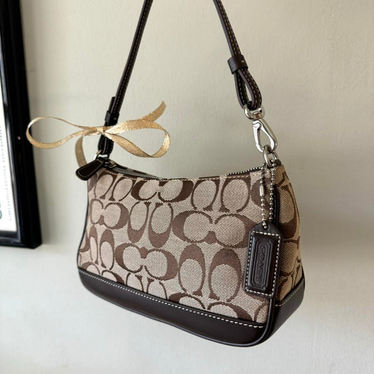 Coach Monogram Mini Baguette Bag